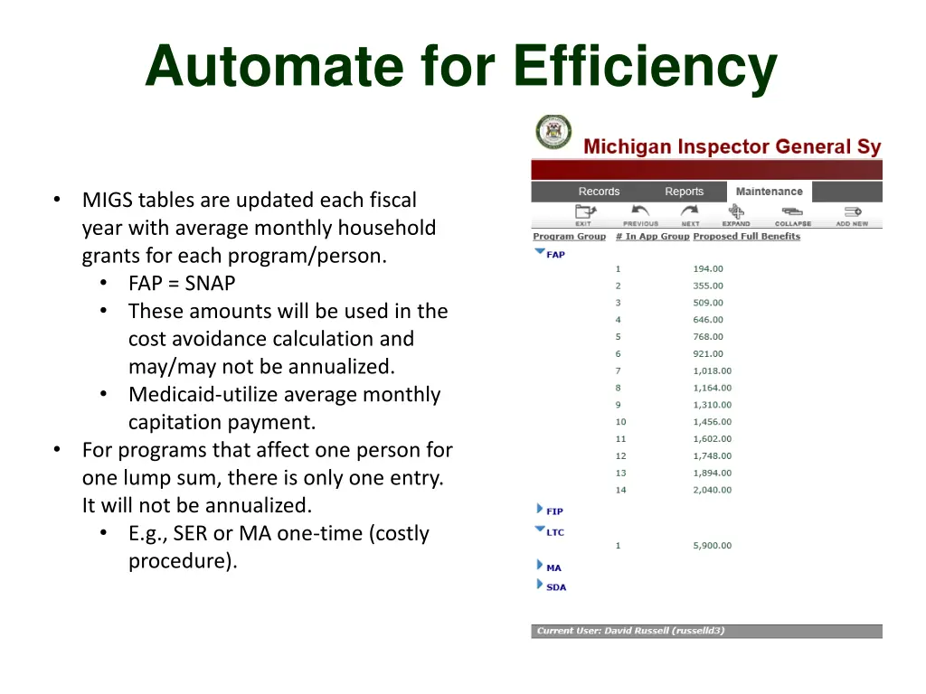 automate for efficiency