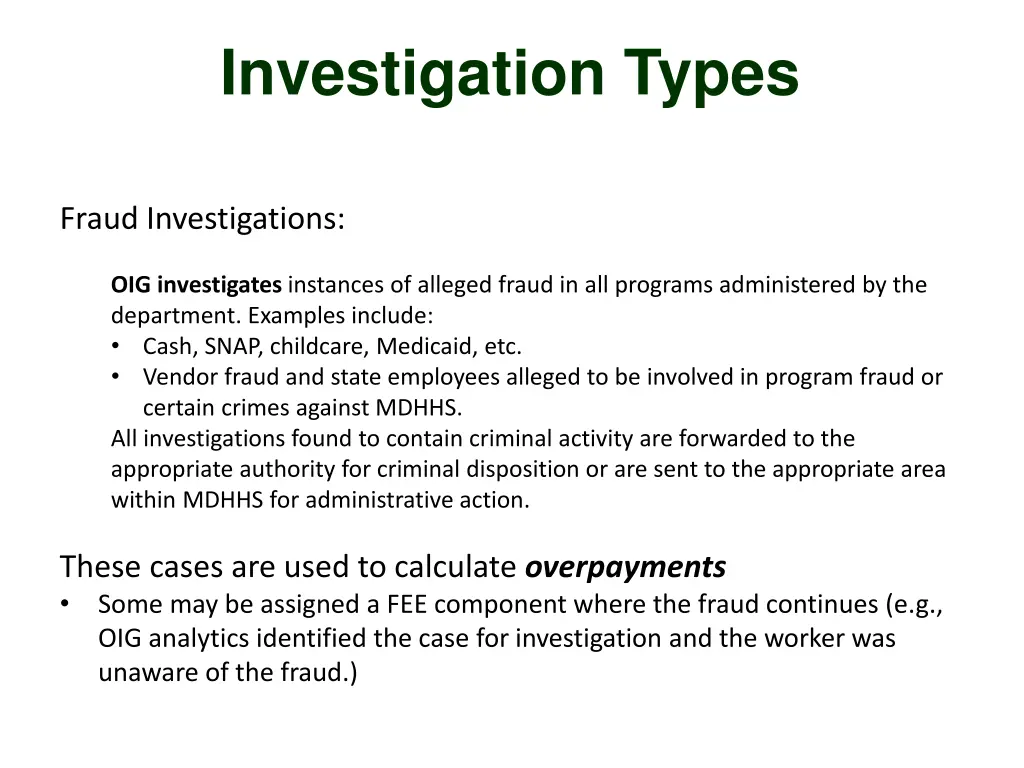 investigation types 1