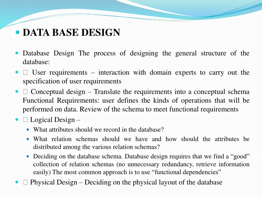 data base design