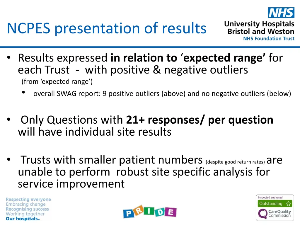 ncpes presentation of results