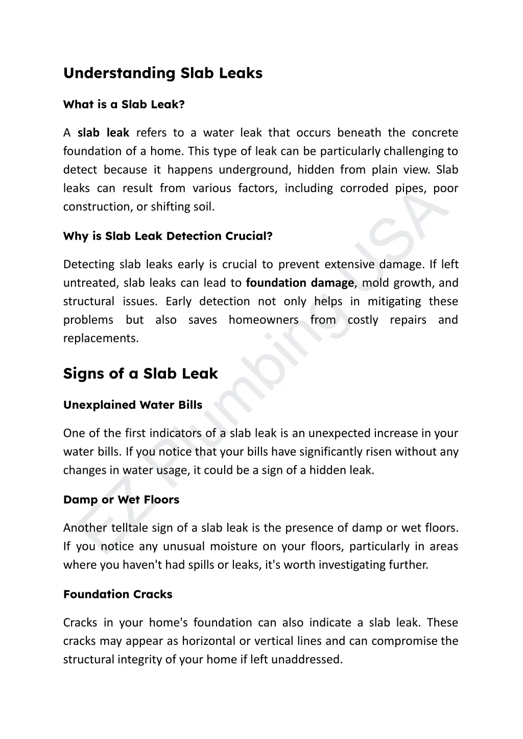 understanding slab leaks