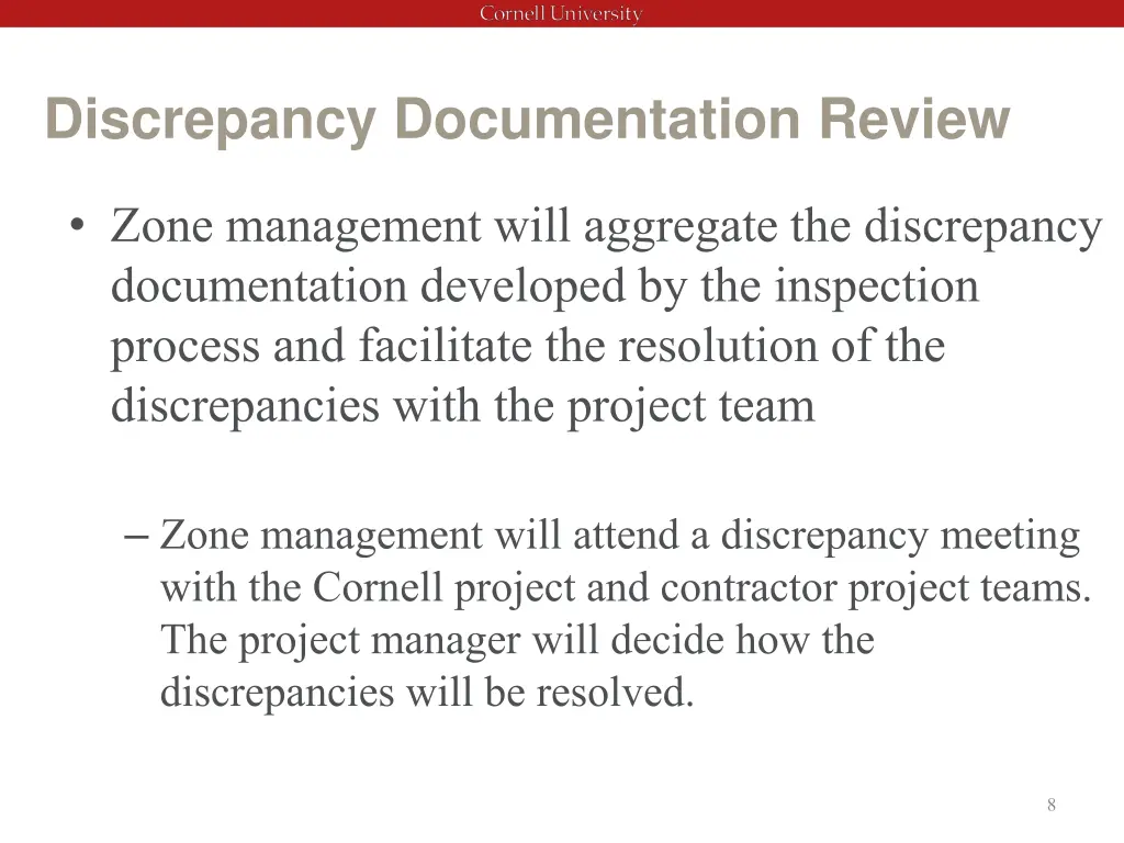 discrepancy documentation review