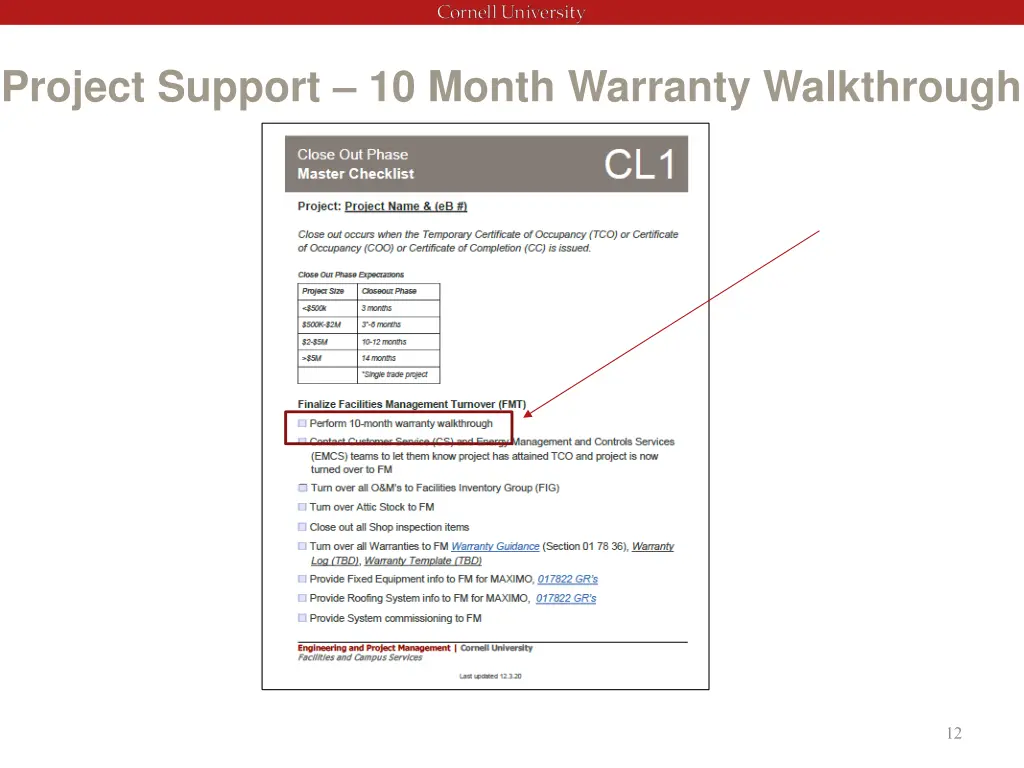 project support 10 month warranty walkthrough 1