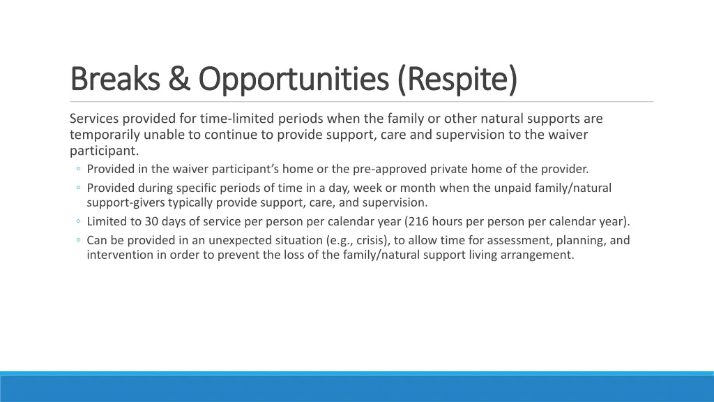 breaks opportunities respite breaks opportunities