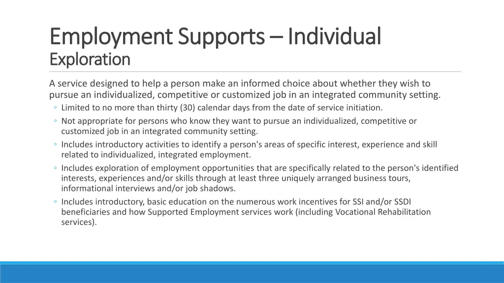 employment supports employment supports