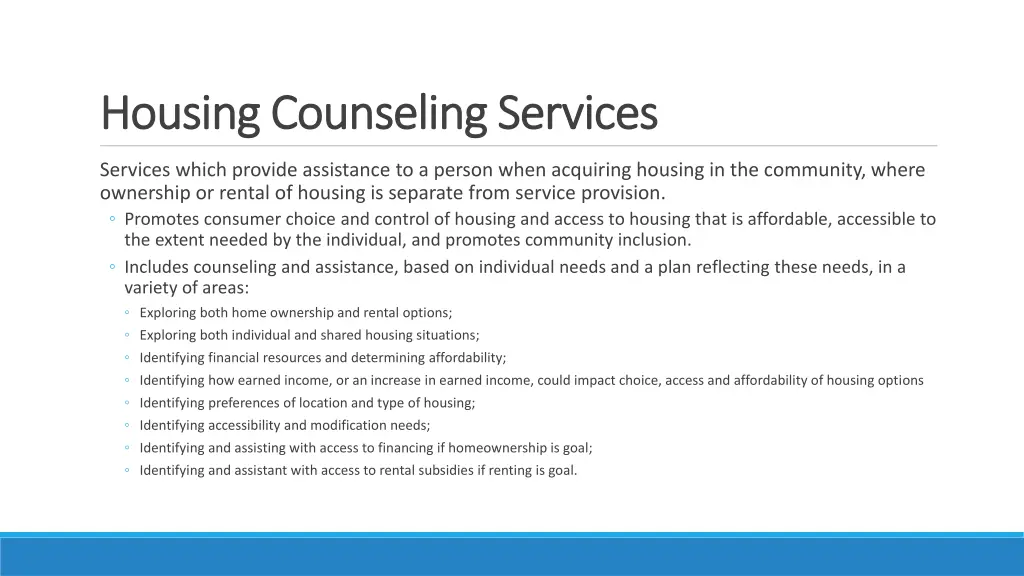 housing counseling services housing counseling