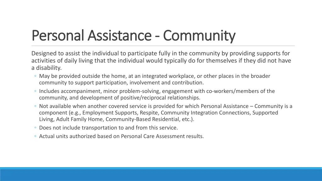 personal assistance personal assistance community