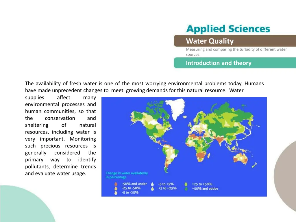 water quality measuring and comparing 1