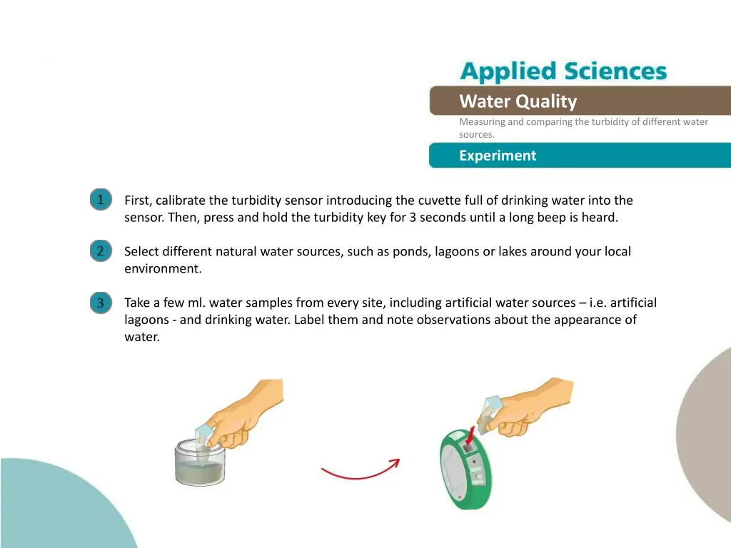 water quality measuring and comparing 8