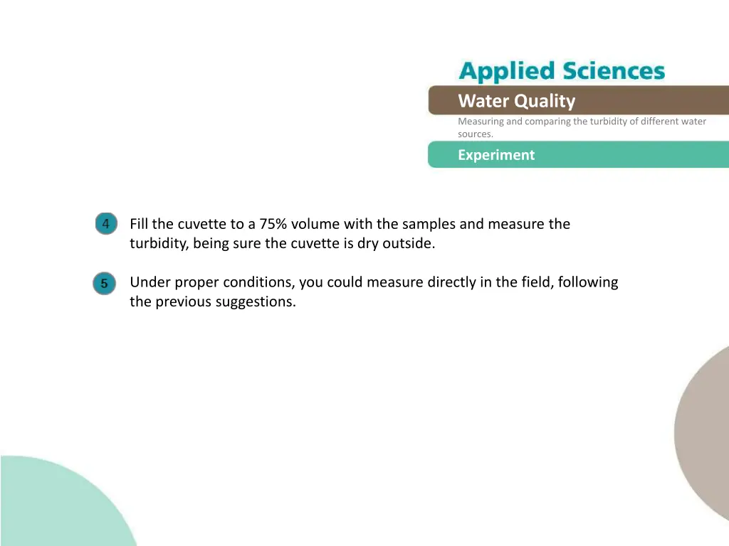 water quality measuring and comparing 9