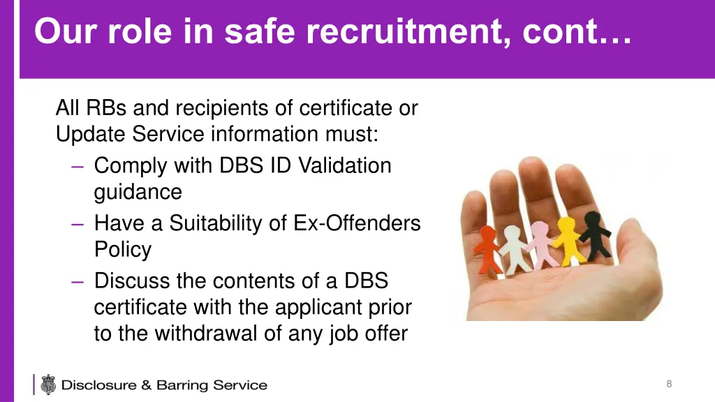 our role in safe recruitment cont