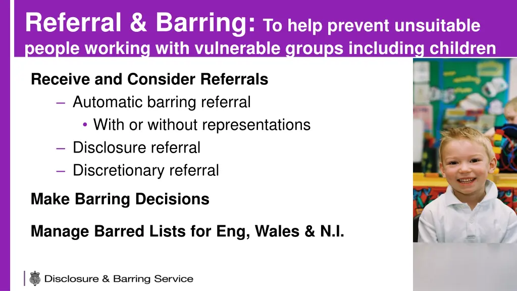 referral barring to help prevent unsuitable