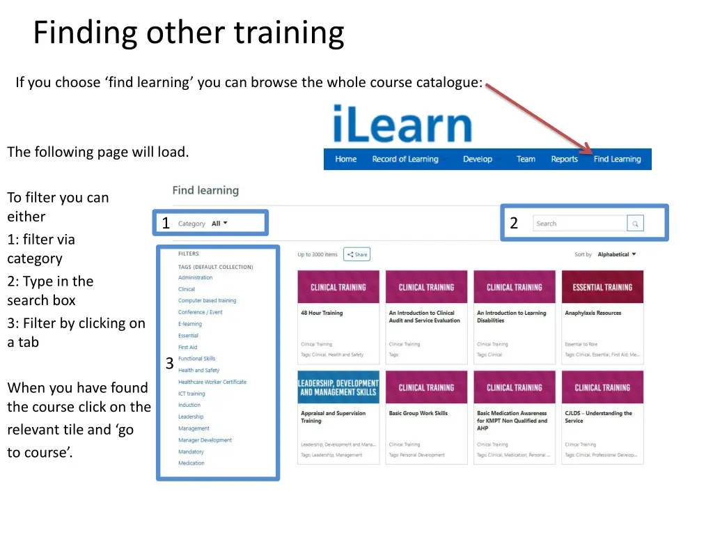 finding other training