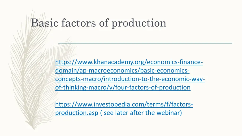 basic factors of production