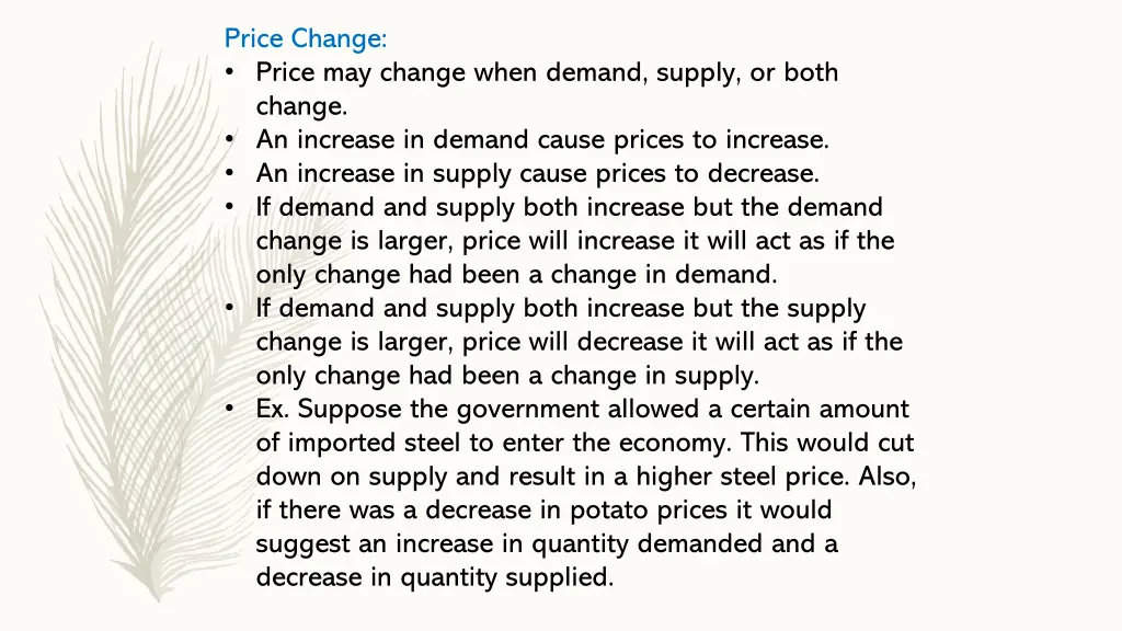 price change price may change when demand supply