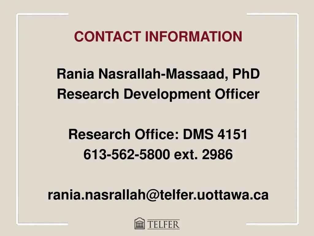 contact information