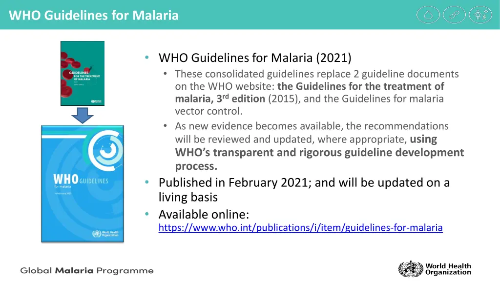 who guidelines for malaria