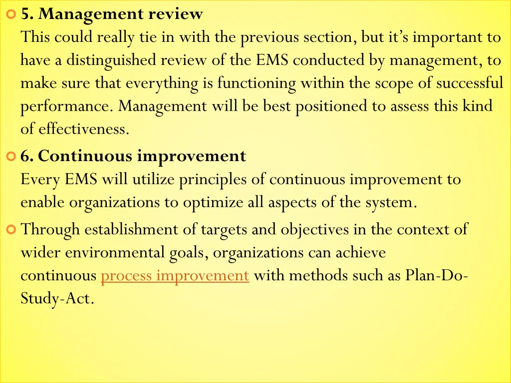 5 management review this could really tie in with