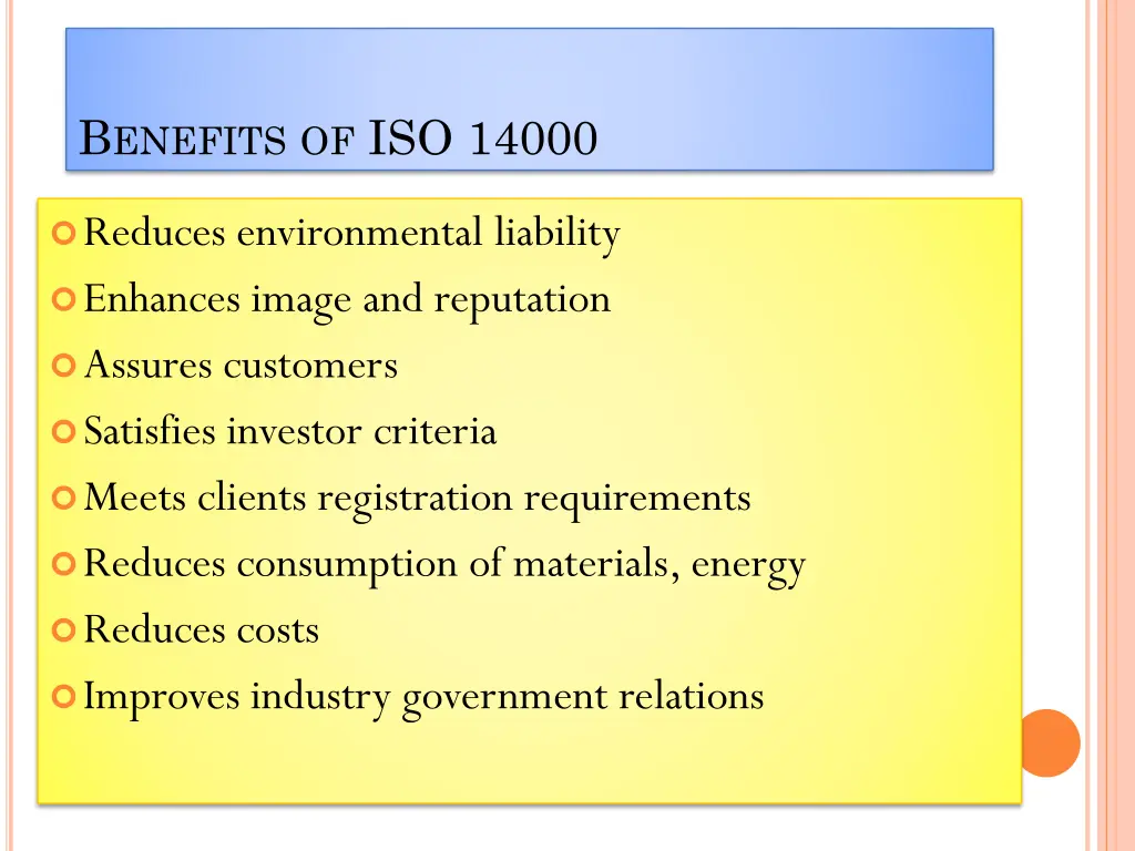 b enefits of iso 14000