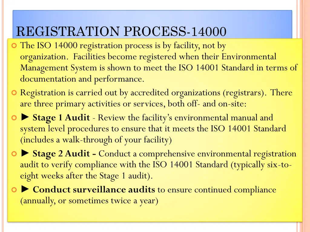 registration process 14000 the iso 14000