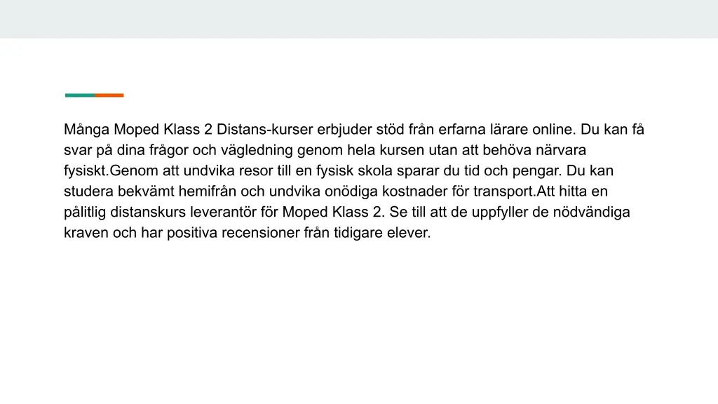 m nga moped klass 2 distans kurser erbjuder