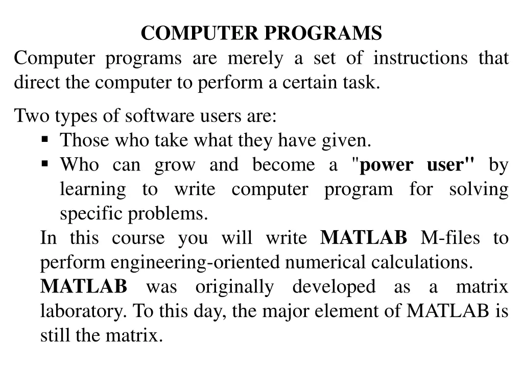 computer programs