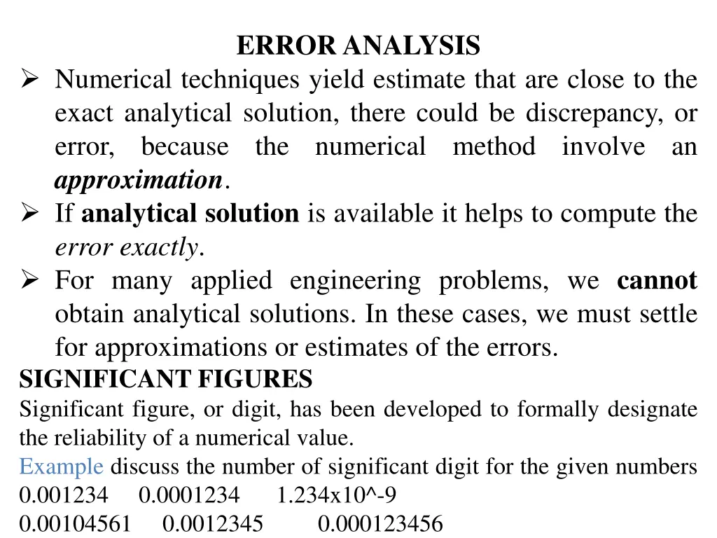 error analysis