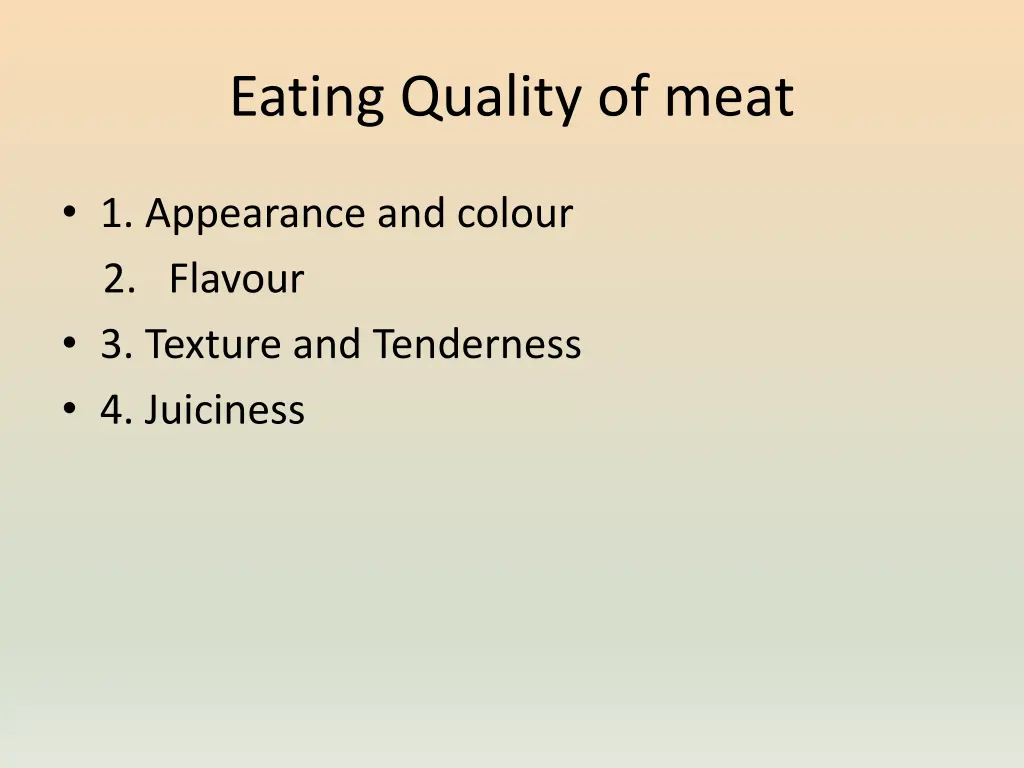 eating quality of meat