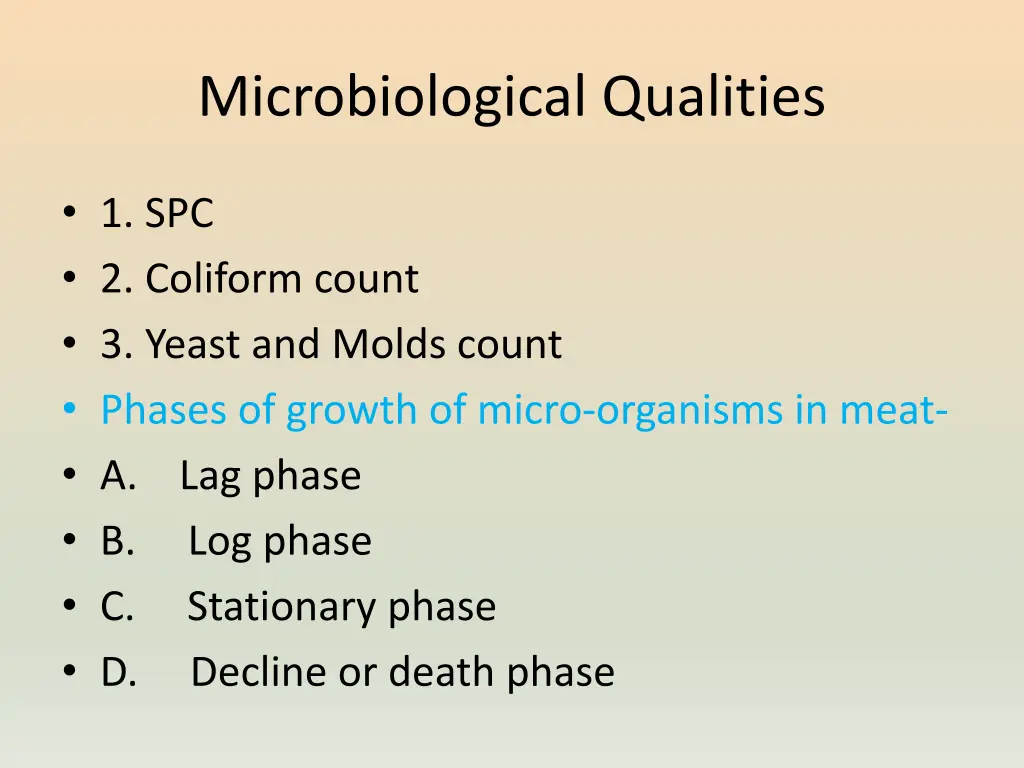 microbiological qualities