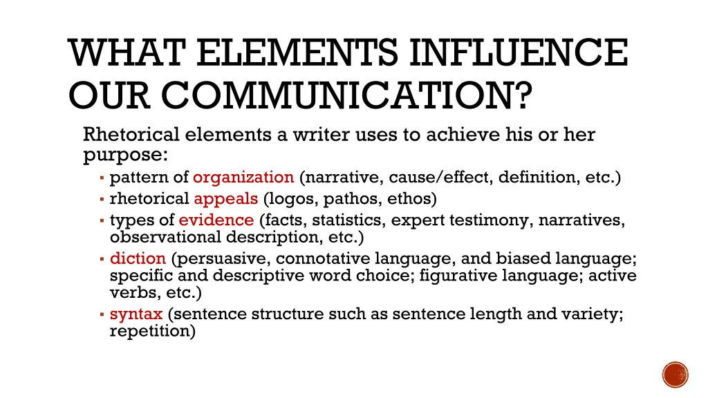 what elements influence our communication