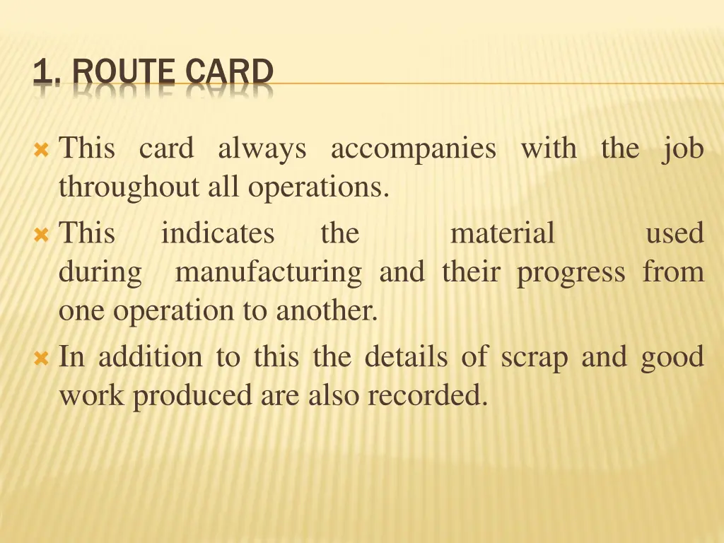 1 route card