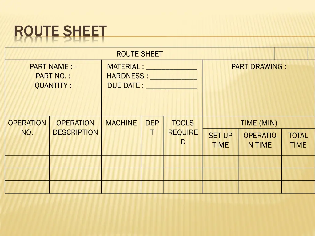 route sheet