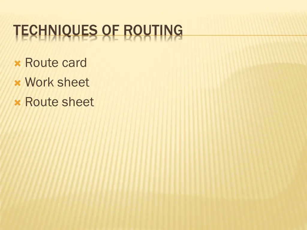 techniques of routing