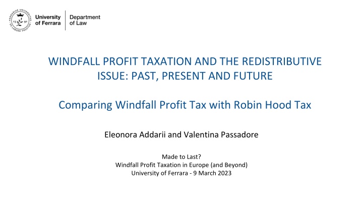 windfall profit taxation and the redistributive