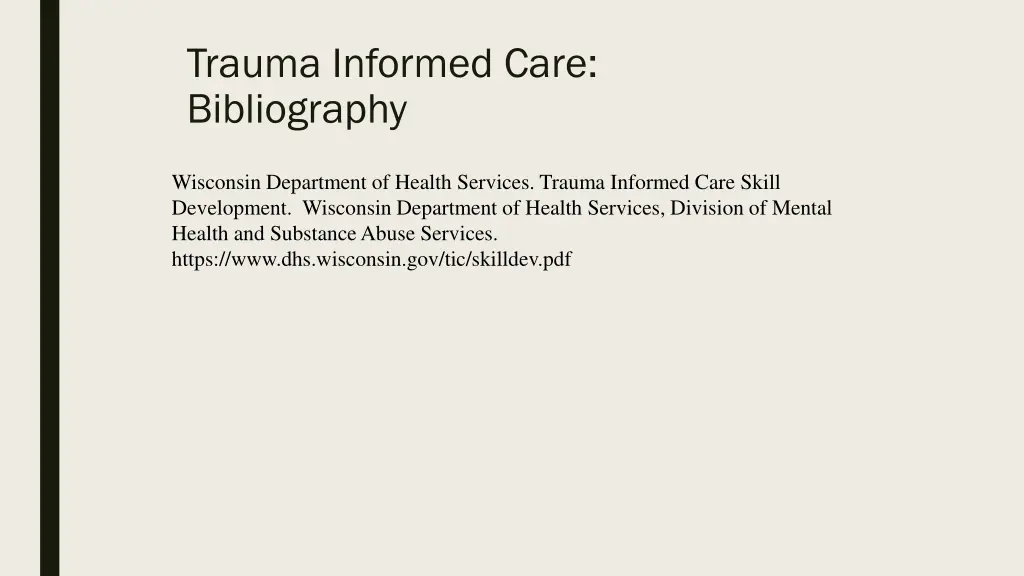 trauma informed care bibliography 3