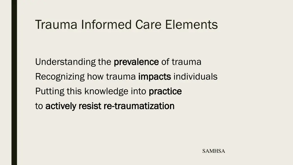 trauma informed care elements