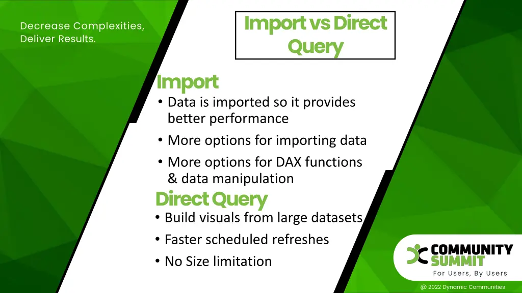 import vs direct query