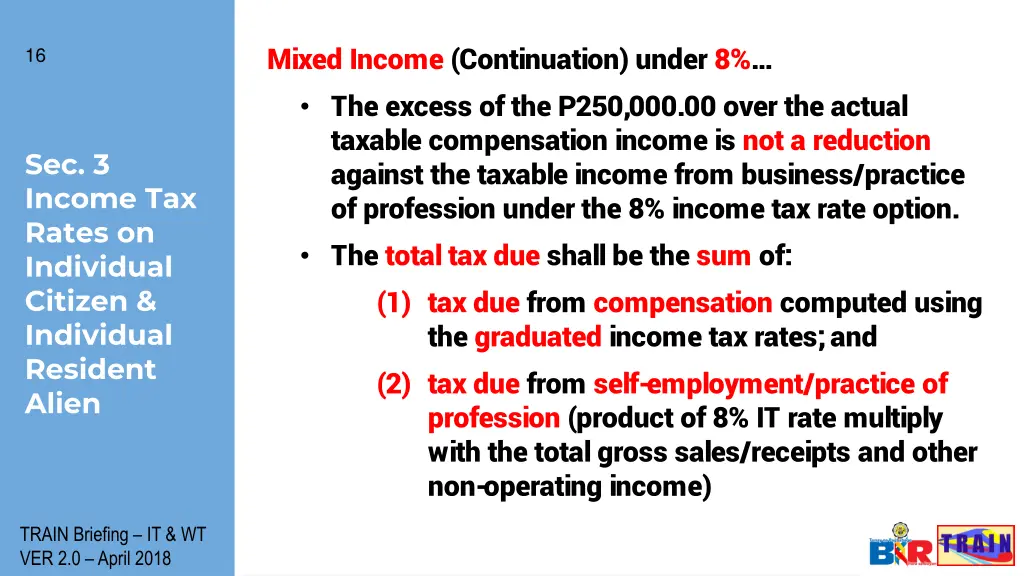 mixed income continuation under 8 the excess