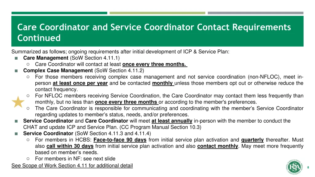 care coordinator and service coordinator contact