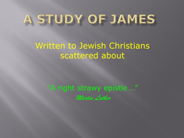 written to jewish christians scattered about