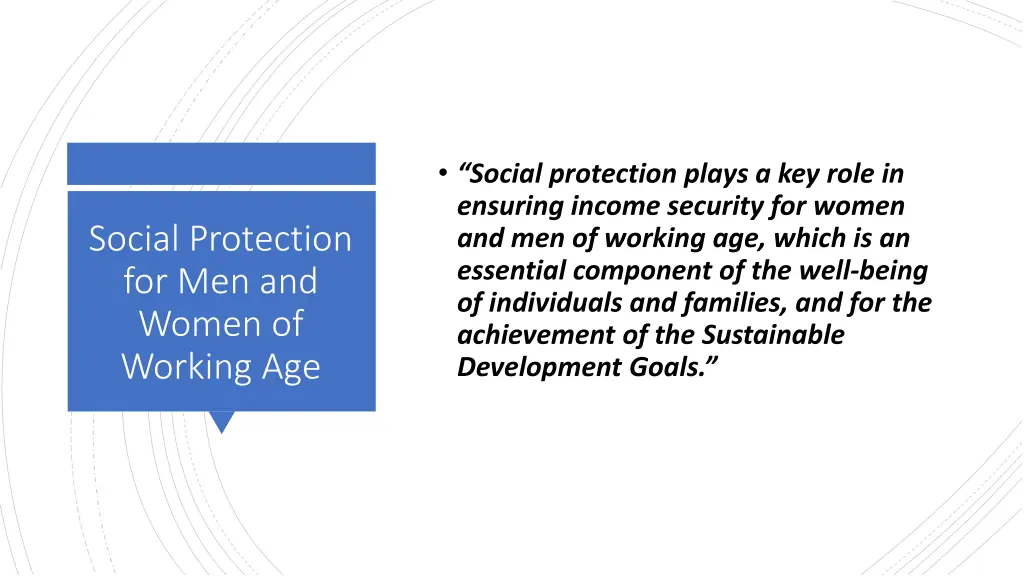 social protection plays a key role in ensuring