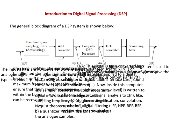 introduction to digital signal processing dsp