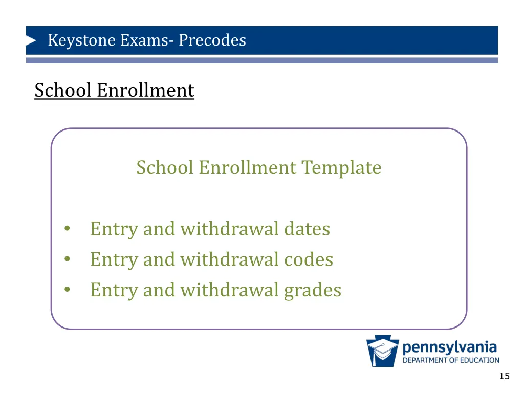 keystone exams precodes 10