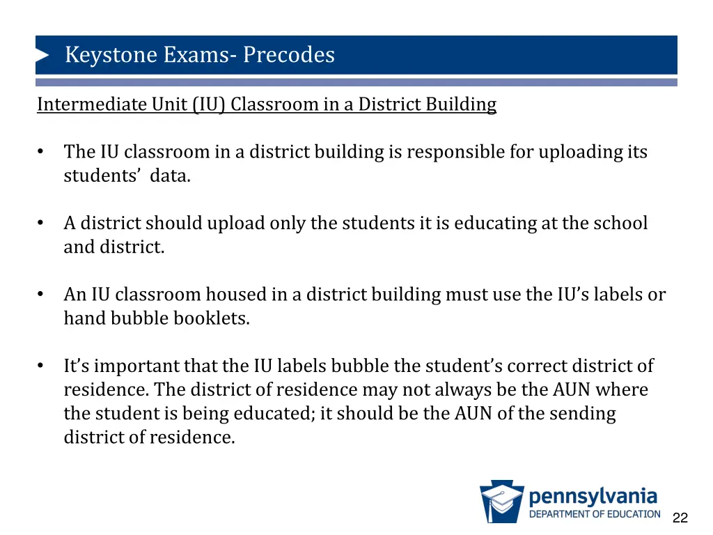 keystone exams precodes 17