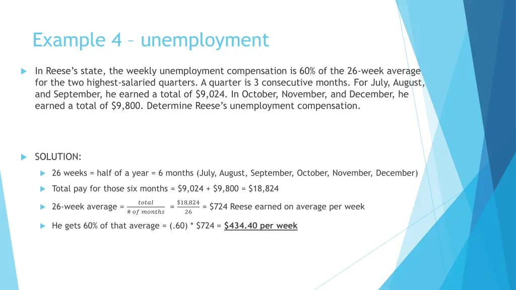 example 4 unemployment