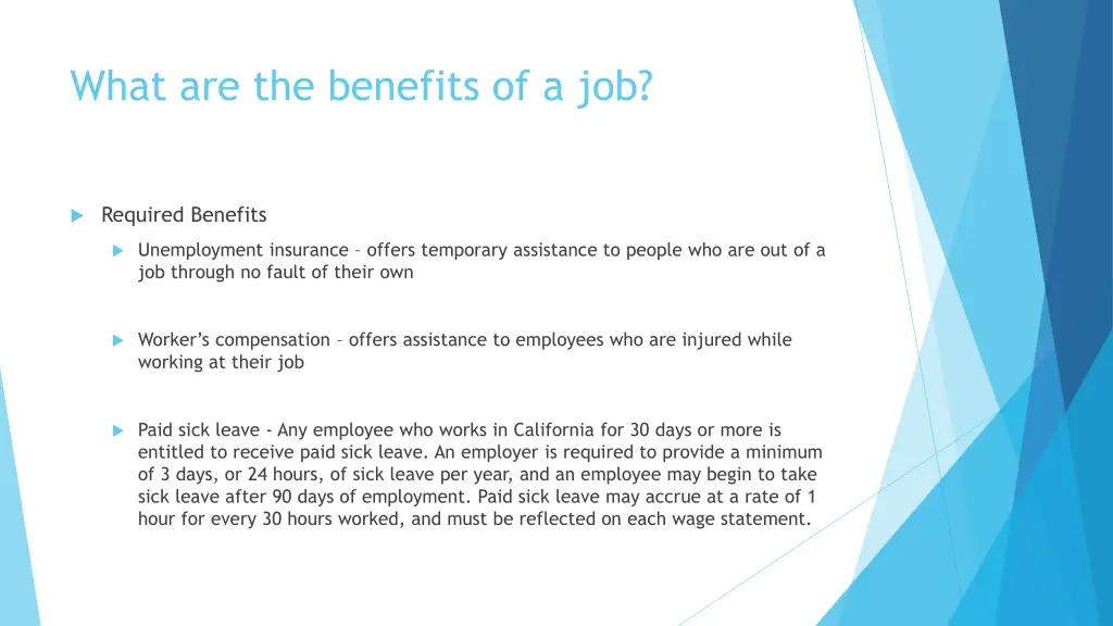 what are the benefits of a job