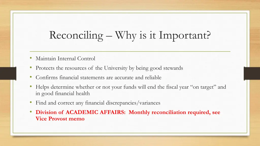 reconciling why is it important