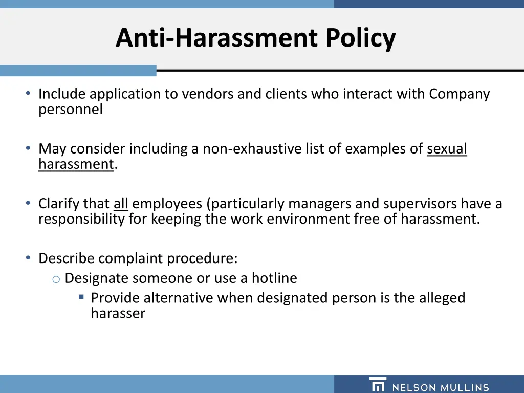 anti harassment policy