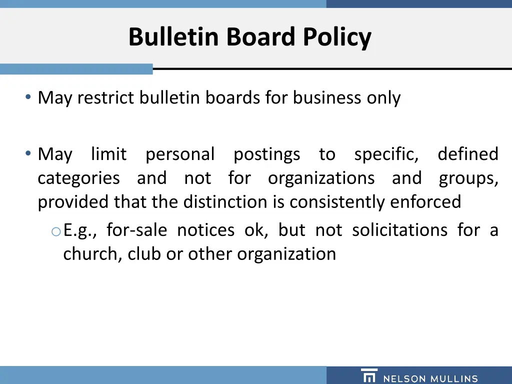 bulletin board policy