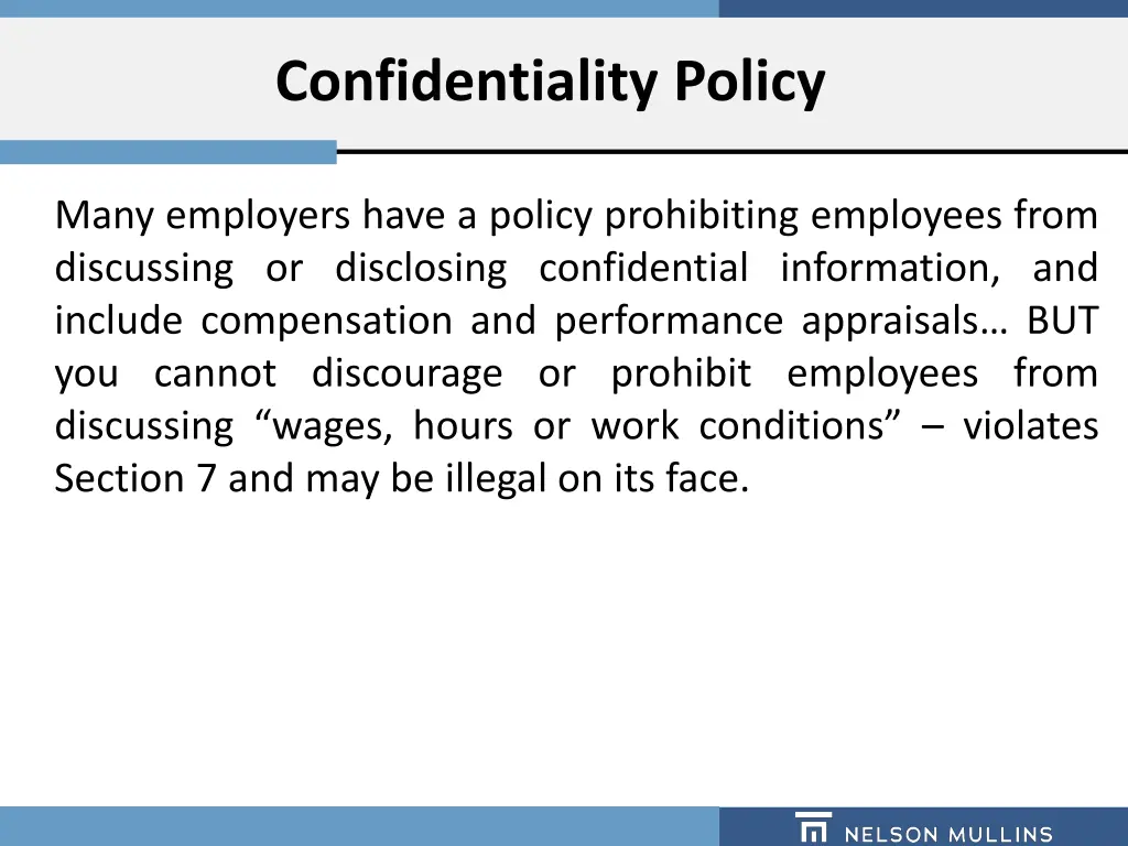 confidentiality policy